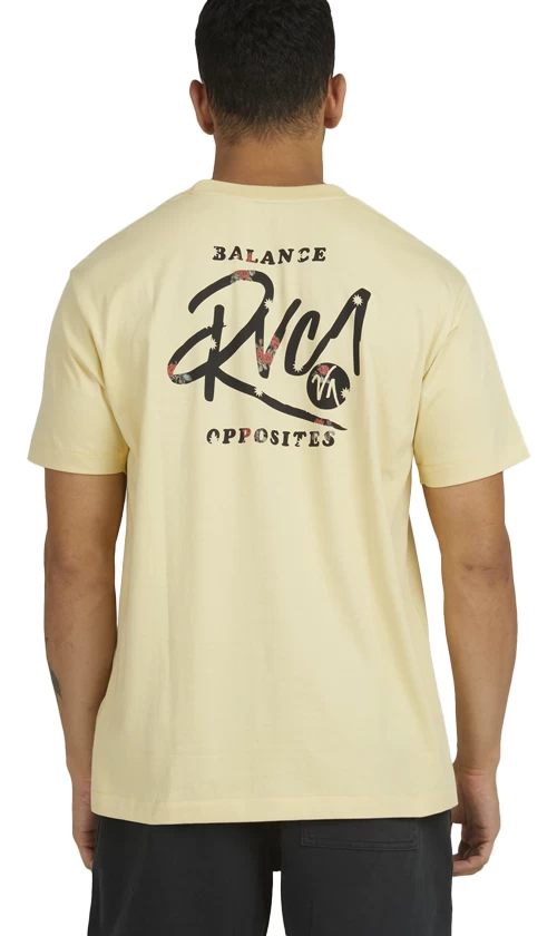 RVCA Mix Tape Mens T-Shirt Margarine 2 RVCA Mix Tape Mens T-Shirt Margarine - Image 2