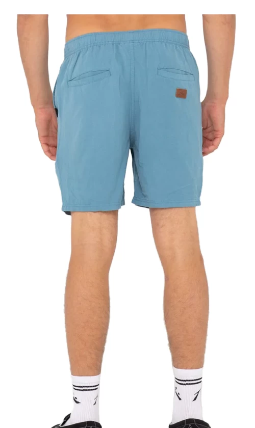 Rusty Overtone Linen 17 Elastic Mens Shorts Blue Ashes 2 Rusty Overtone Linen 17 Elastic Mens Shorts Blue Ashes - Image 2