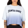 Santa Cruz Arch Strip Cropped Ladies T-Shirt Opal Dip Dye