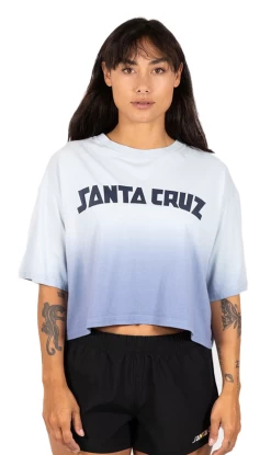 Santa Cruz Arch Strip Cropped Ladies T-Shirt Opal Dip Dye