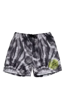 Santa Cruz Fish Eye Dot Mens Beach Shorts Black/Tie Dye -Trendy Clothing Store 3SantaCruzFishEyeDotMensBeachShortsBlack TieDye