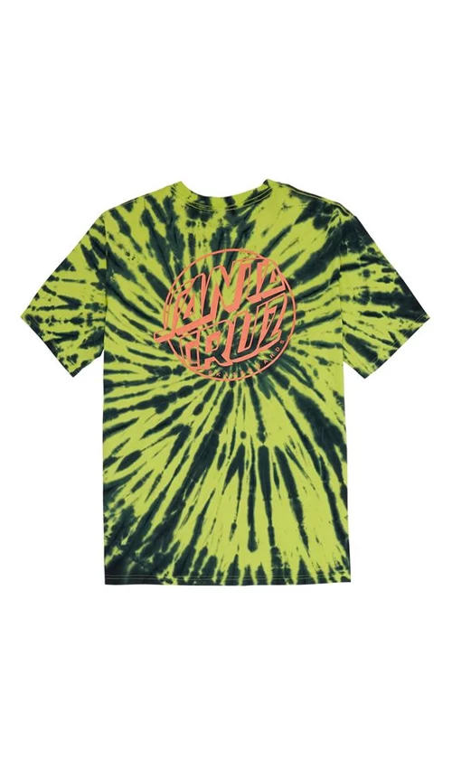 Santa Cruz Fish Eye Dot Mens T-Shirt Lime/Tie Dye 3 Santa Cruz Fish Eye Dot Mens T-Shirt Lime/Tie Dye - Image 3