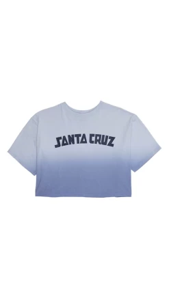 Santa Cruz Arch Strip Cropped Ladies T-Shirt Opal Dip Dye -Trendy Clothing Store 4SantaCruzArchStripCroppedLadiesT ShirtBlack TieDye