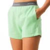 Afends Homebase Hemp Ladies Sweat Shorts Lime Green