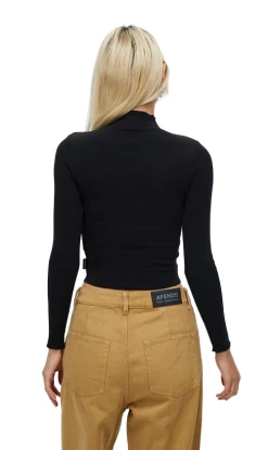 Afends Iconic Hemp Ribbed Ladies Long Sleeve Tee Black -Trendy Clothing Store AfendsIconicHempRibbedLadiesLongSleeveTeeBlackv3