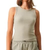 Afends Milla Hemp Ladies Ribbed Singlet Cement