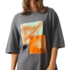 Afends Morton Recycled Ladies Oversized T-Shirt Steel