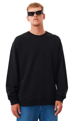 Afends Sativa Hemp Mens Crew Neck Jumper Black