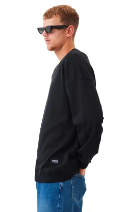 Afends Sativa Hemp Mens Crew Neck Jumper Black 5 Afends Sativa Hemp Mens Crew Neck Jumper Black -Trendy Clothing Store AfendsSativaHempMensCrewNeckJumperBlackv3