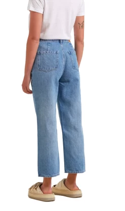 Afends Shelby Hemp Denim Ladies Wide Leg Jeans Worn Blue -Trendy Clothing Store AfendsShelbyHempDenimLadiesWideLegJeansWornBluev5