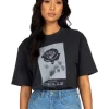 Rusty Botanical Club Ladies Boyfriend Fit Tee Black
