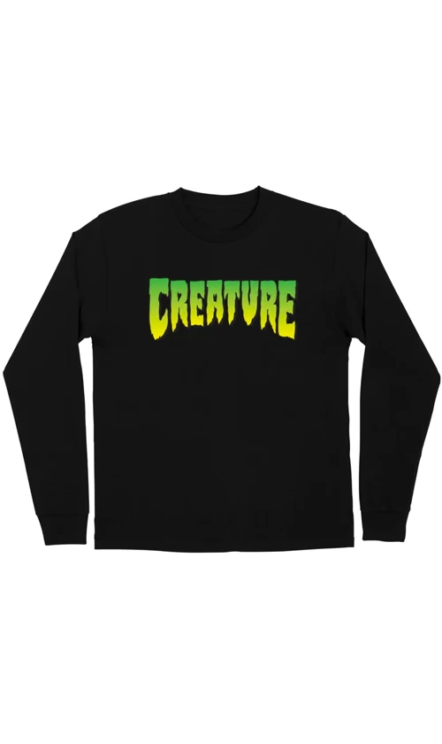 Creature Logo Mens Long Sleeve Tee Black 1 Creature Logo Mens Long Sleeve Tee Black