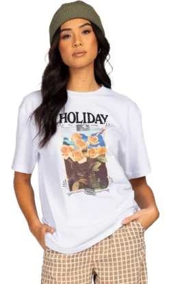 Rusty Dream Holiday Ladies Boyfriend T-shirt White