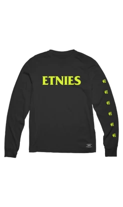 Etnies Dystopia Font Mens Long Sleeve Tee Black