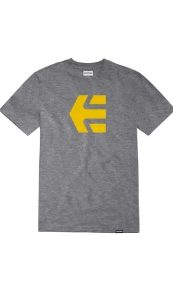 Etnies Icon Mens T-Shirt Grey/Yellow