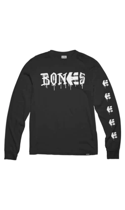 Etnies X Bones Mens Long Sleeve Tee Black