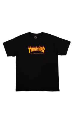 Thrasher Flame Youth T-Shirt Black