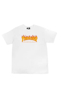 Thrasher Flame Youth T-Shirt White