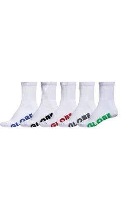 Globe Womens Ankle Socks 5 PK White