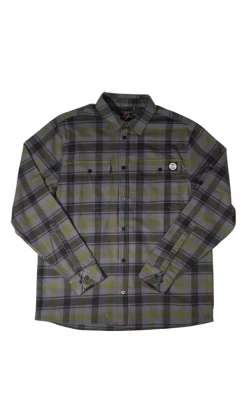 Independent BTG Summit Plaid Mens Long Sleeve Tee Army Green