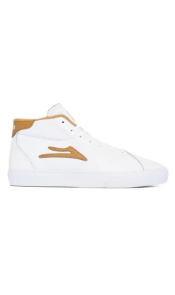 Lakai Flaco II Mid Mens Leather Shoes White/Tobacco