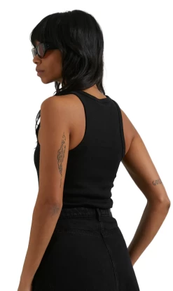 Afends Lydia Ladies Hemp Ribbed Singlet Black 5 Afends Lydia Ladies Hemp Ribbed Singlet Black -Trendy Clothing Store LydiaSingletBlack1
