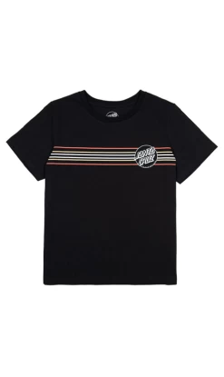 Santa Cruz Over Striped Dot Ladies T-Shirt Black