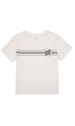 Santa Cruz Over Striped Dot Ladies T-Shirt White