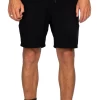 Rusty Overtone Linen 17 Mens Elastic Shorts Black