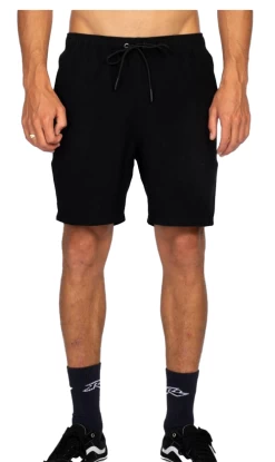 Rusty Overtone Linen 17 Mens Elastic Shorts Black