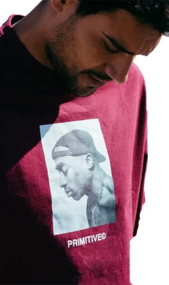 Primitive X Tupac No Changes T-Shirt Burgundy