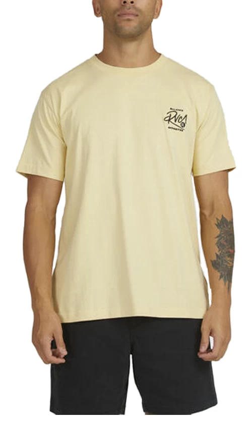 RVCA Mix Tape Mens T-Shirt Margarine 1 RVCA Mix Tape Mens T-Shirt Margarine