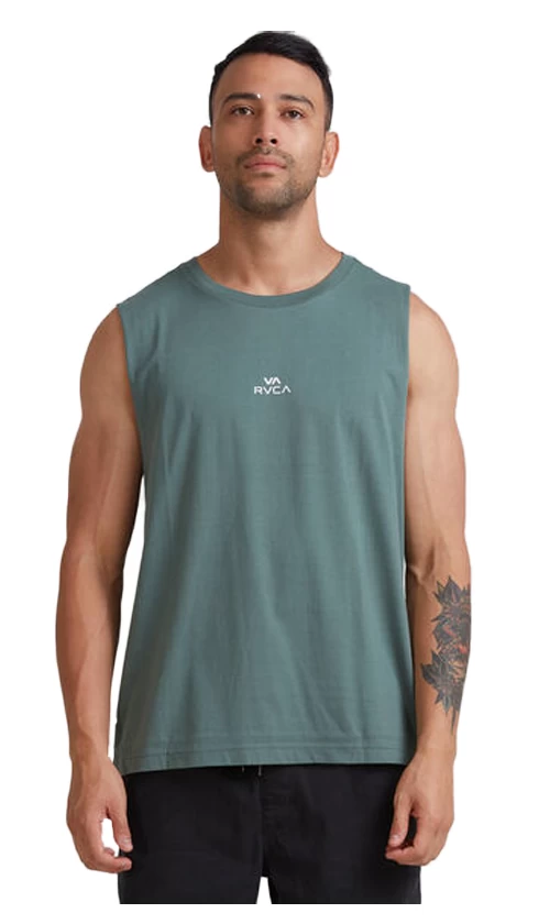 RVCA Slice Mens Muscle Tee Balsam Green 1 RVCA Slice Mens Muscle Tee Balsam Green