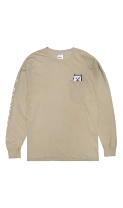 Rip N Dip Lord Nermal Mens Long Sleeve Tee Tan