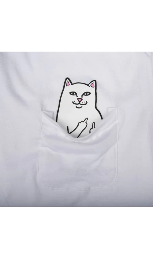 Rip N Dip Lord Nermal Mens Pocket Tee White 2 Rip N Dip Lord Nermal Mens Pocket Tee White - Image 2