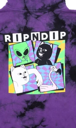 Rip N Dip Sid Mens Hoodie Purple/Black Tie Dye -Trendy Clothing Store RipNDipSidMensHoodiePurple BlackTieDye