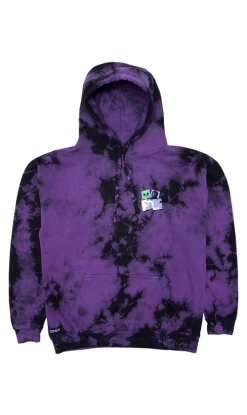 Rip N Dip Sid Mens Hoodie Purple/Black Tie Dye