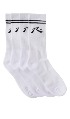 Rusty Comp Mid Calf Socks 4pk White