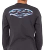 Rusty Chrome Dome Mens Long Sleeve Tee Washed Black