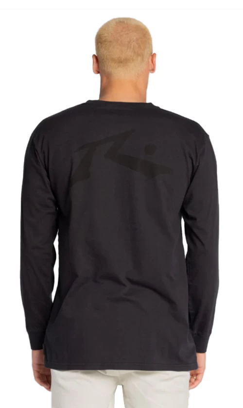 Rusty Comp Wash Mens Long Sleeve Tee Black 2 Rusty Comp Wash Mens Long Sleeve Tee Black - Image 2