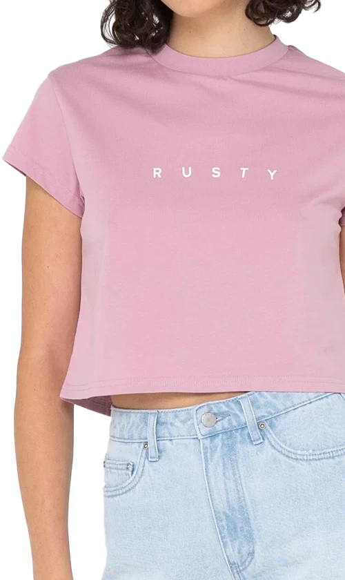 Rusty Essentials Classic Slim Ladies Crop Tee Vintage Pink 3 Rusty Essentials Classic Slim Ladies Crop Tee Vintage Pink - Image 3