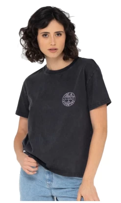 Rusty Flirt Ladies Relaxed Fit T-Shirt Washed Black