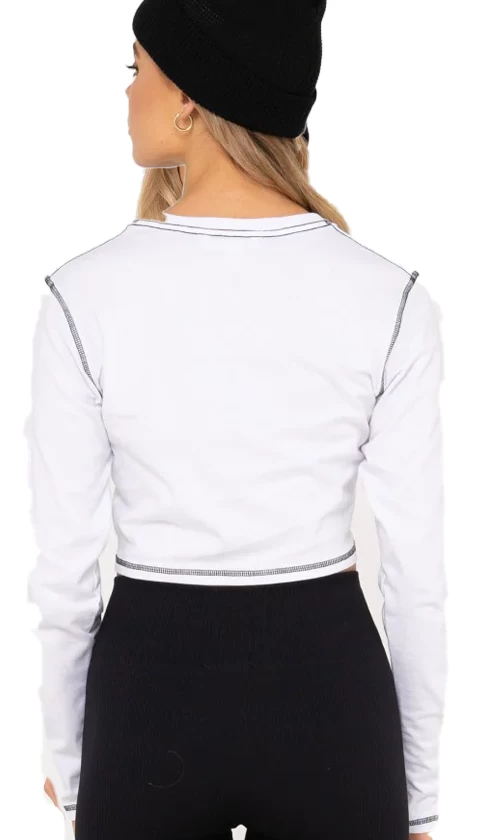 Rusty Fortitude Organic Cotton Ladies Baby Long Sleeve Tee White 2 Rusty Fortitude Organic Cotton Ladies Baby Long Sleeve Tee White - Image 2