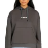 Rusty Movement Ladies Relaxed Fleece Hoodie Charcoal