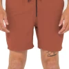 Rusty Overtone Linen Elastic Youth Shorts Bombay Brown