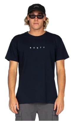Rusty Short Cut Mens T-shirt Navy Blue