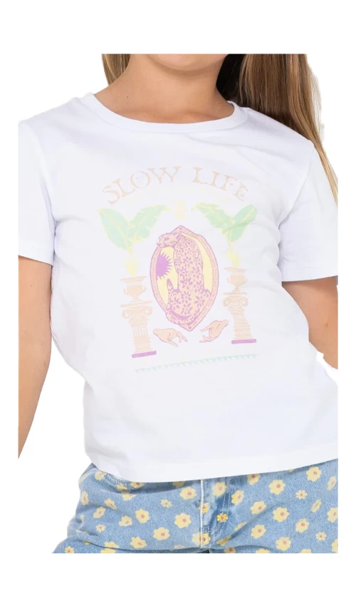 Rusty Slow Life Regular Fit Youth T-Shirt White 1 Rusty Slow Life Regular Fit Youth T-Shirt White