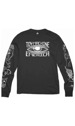 Emerica X Toy Machine Eye Mens Long Sleeve Tee Black