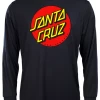 Santa Cruz Classic Dot Front Youth Long Sleeve Tee Black