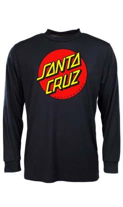 Santa Cruz Classic Dot Front Youth Long Sleeve Tee Black